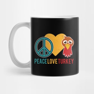 Peace Love Turkey Thanksgiving Mug